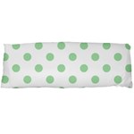 Polka Dots - Celadon Green on White Body Pillow Case (Dakimakura) (One Side)