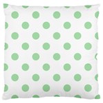 Polka Dots - Celadon Green on White Large Cushion Case (One Side)