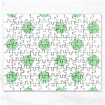 Polka Dots - Celadon Green on White Jigsaw Puzzle (Rectangular)