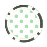 Polka Dots - Celadon Green on White Poker Chip Card Guard