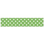 Polka Dots - White on Dollar Bill Green Flano Scarf (Small)