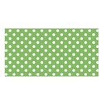 Polka Dots - White on Dollar Bill Green Satin Shawl