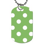 Polka Dots - White on Dollar Bill Green Dog Tag (One Side)