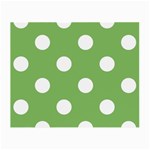 Polka Dots - White on Dollar Bill Green Small Glasses Cloth