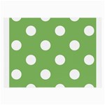 Polka Dots - White on Dollar Bill Green Large Glasses Cloth (2 Sides)