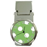 Polka Dots - White on Dollar Bill Green Money Clip Watch