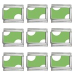 Polka Dots - White on Dollar Bill Green 9mm Italian Charm (9 pack)