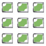 Polka Dots - White on Dollar Bill Green Mega Link Italian Charm (9 pack)