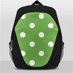 Polka Dots - White on Dollar Bill Green Backpack Bag
