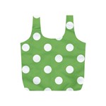 Polka Dots - White on Dollar Bill Green Full Print Recycle Bag (S)