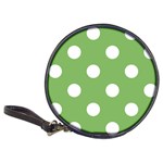 Polka Dots - White on Dollar Bill Green Classic 20-CD Wallet
