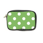 Polka Dots - White on Dollar Bill Green Coin Purse