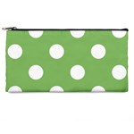 Polka Dots - White on Dollar Bill Green Pencil Case