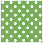 Polka Dots - White on Dollar Bill Green Canvas 12  x 12 