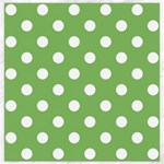 Polka Dots - White on Dollar Bill Green Canvas 16  x 16 