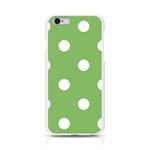 Polka Dots - White on Dollar Bill Green Apple iPhone 6/6S Silicone Case (Transparent)