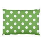 Polka Dots - White on Dollar Bill Green Pillow Case (One Side)