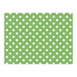 Polka Dots - White on Dollar Bill Green Double Sided Flano Blanket (Mini)
