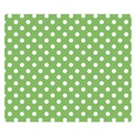 Polka Dots - White on Dollar Bill Green Double Sided Flano Blanket (Small)