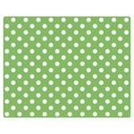 Polka Dots - White on Dollar Bill Green Double Sided Flano Blanket (Medium)
