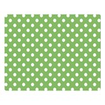Polka Dots - White on Dollar Bill Green Double Sided Flano Blanket (Large)