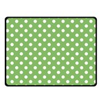 Polka Dots - White on Dollar Bill Green Fleece Blanket (Small) (One Side)