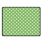 Polka Dots - White on Dollar Bill Green Double Sided Fleece Blanket (Small) (Two Sides)