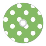 Polka Dots - White on Dollar Bill Green CD Wall Clock