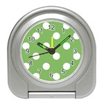 Polka Dots - White on Dollar Bill Green Desk Alarm Clock