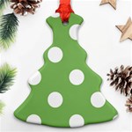 Polka Dots - White on Dollar Bill Green Ornament (Christmas Tree)