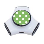 Polka Dots - White on Dollar Bill Green Portable USB Hub (One Side)