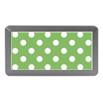 Polka Dots - White on Dollar Bill Green Memory Card Reader (Mini)