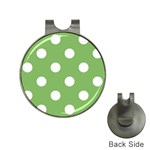 Polka Dots - White on Dollar Bill Green Golf Ball Marker Hat Clip