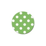 Polka Dots - White on Dollar Bill Green Golf Ball Marker