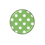 Polka Dots - White on Dollar Bill Green Hat Clip Ball Marker