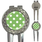 Polka Dots - White on Dollar Bill Green 3-in-1 Golf Divot