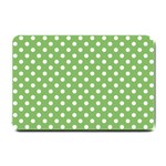Polka Dots - White on Dollar Bill Green Small Doormat