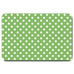 Polka Dots - White on Dollar Bill Green Large Doormat