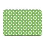 Polka Dots - White on Dollar Bill Green Plate Mat