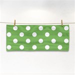Polka Dots - White on Dollar Bill Green Hand Towel
