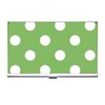 Polka Dots - White on Dollar Bill Green Business Card Holder
