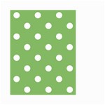 Polka Dots - White on Dollar Bill Green Small Garden Flag (Two Sides)