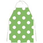 Polka Dots - White on Dollar Bill Green Full Print Apron