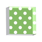 Polka Dots - White on Dollar Bill Green 4 x 4  Acrylic Photo Block