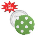 Polka Dots - White on Dollar Bill Green 1.75  Button (10 pack)
