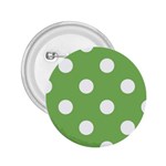 Polka Dots - White on Dollar Bill Green 2.25  Button
