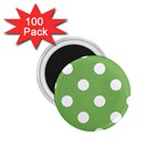 Polka Dots - White on Dollar Bill Green 1.75  Magnet (100 pack)