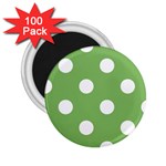 Polka Dots - White on Dollar Bill Green 2.25  Magnet (100 pack)