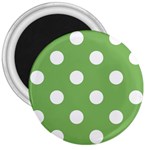 Polka Dots - White on Dollar Bill Green 3  Magnet