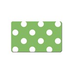 Polka Dots - White on Dollar Bill Green Magnet (Name Card)